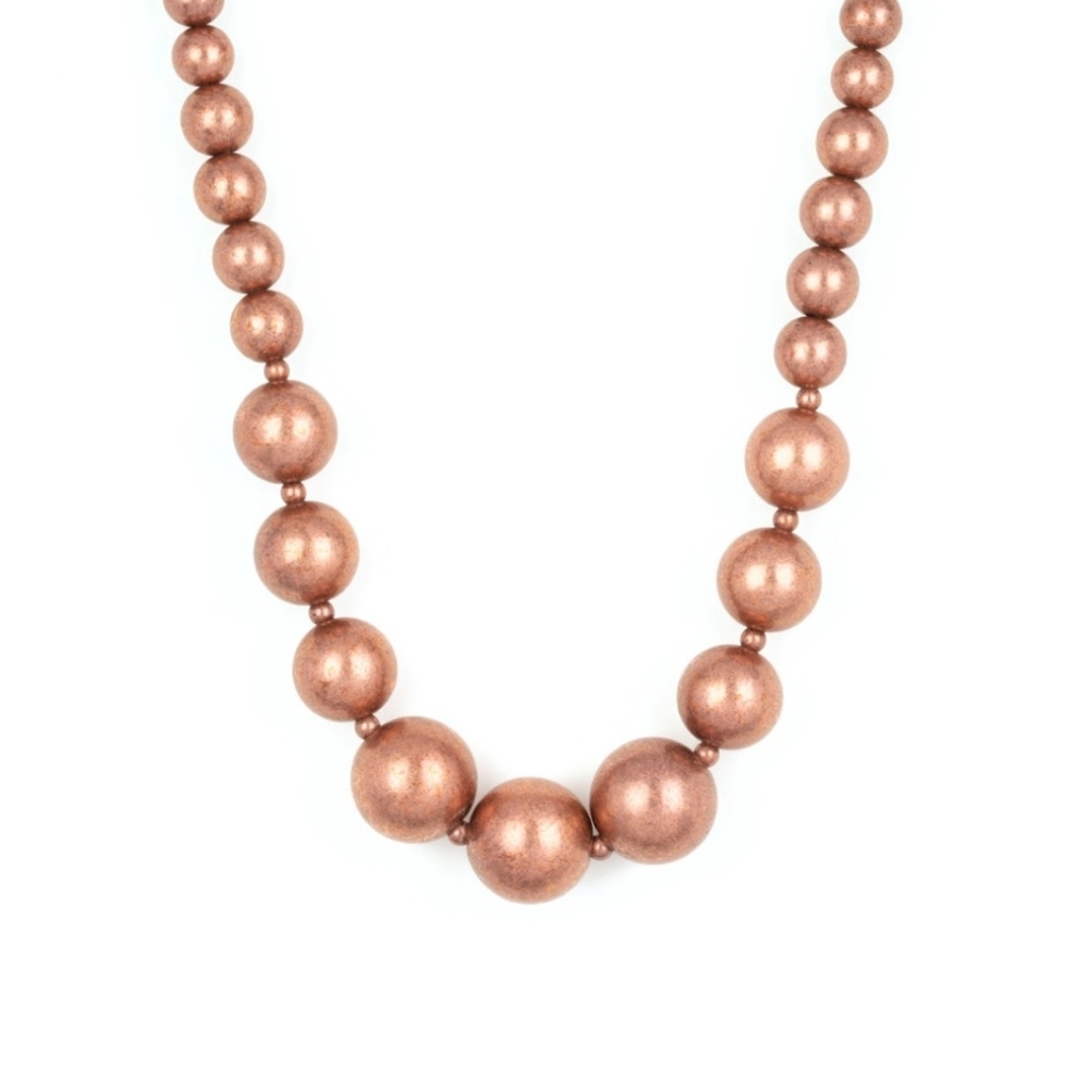 Paparazzi Copper Beaded Necklace Living Up To Reputation Fashion Jewelry